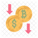 Bitcoin-Dollar-Rückgang  Symbol