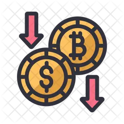 Bitcoin dollar decrease  Icon