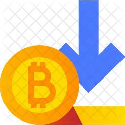 Bitcoin Down Value  Icon