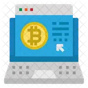 Portatil Bitcoin Digital Icono