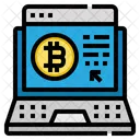 Portatil Bitcoin Digital Icono