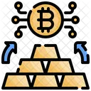 Bitcoin Exchange Gold Bar  Icon
