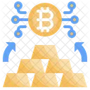 Bitcoin Exchange Gold Bar  Icon