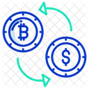 Bitcoin Exchange Transaction Dollar Cryptocurrency Exchange Icon