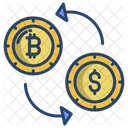 Bitcoin Exchange Transaction Dollar Cryptocurrency Exchange Icon
