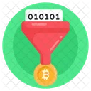 Bitcoin Trichter Bitcoin Filterung Datenfilter Symbol