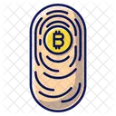 Bitcoin Fingerabdruck Blockchain Ubertragung Symbol