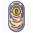 Bitcoin Fingerprint Blockchain Transfer Icône