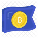Bitcoin Flag Cryptocurrency Flag Crypto Whale Icon