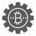 Bitcoin Gear Cogwheel Icon