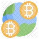 Bitcoin Globe Crypto World World Financial Icon