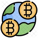 Globo Bitcoin Mundo Cripto Mundo Financiero Icono