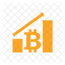 Bitcoin graph bar with up arrow  Icon