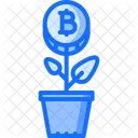 Plant Bitcoin Coin Icon