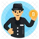 Bitcoin Criminal Bitcoin Hacker Anonymous Icon