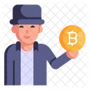 Krypto Hacker Bitcoin Hacker Geld Hacker Symbol