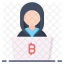 Bitcoin Cryptocurrency Hacker Icon