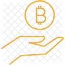Bitcoin Hand Bitcoin With Hand Crypto Icon