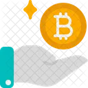 Bitcoin Hand Hand Income Icon
