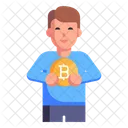 Bitcoin Handler Bitcoin Handler Geschaftsmann Symbol