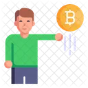 Bitcoin Handler Bitcoin Handler Geschaftsmann Symbol