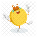 Bitcoin Mascot Logo Happy Pose Emotion Icon