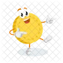 Bitcoin Mascot Logo Hi Pose Playful Icon