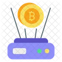 Bitcoin Hologram Cryptocurrency Btc Icon