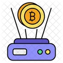 Holograma Bitcoin Criptomoeda Tecnologia Ícone