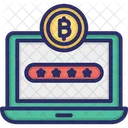 Bitcoin Cryptocurrency Transaction Laptop Icon