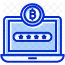 Bitcoin Cryptocurrency Transaction Laptop Icon