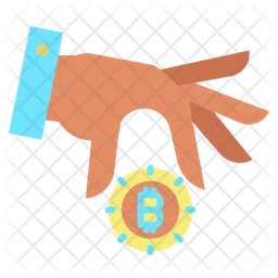 Bitcoin In Hand  Icon