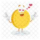 Bitcoin Mascot Logo In Love Pose Mascot Icon