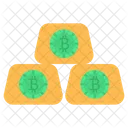 Bitcoin Ingots Gold Bricks Gold Reserves Icon