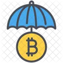 Bitcoin And Umbrella Bitcoin Insurance Bitcoin Security Icon