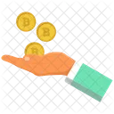 Investment Bitcoin Hand Icon