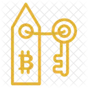 Bitcoin Keychain Blockchain Crypto Icon