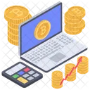 Bitcoin Kurs Bitcoin Berechnung Digitales Geld Icon