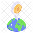 Money Location Bitcoin Location Crypto Location Icon