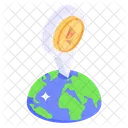 Money Location Bitcoin Location Crypto Location Icon