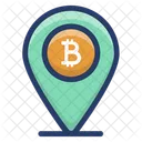 Bitcoin Location Pin  Icon