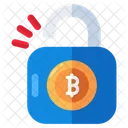 Bloqueio De Bitcoin Seguranca De Criptomoeda Criptografia Ícone