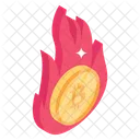 Bitcoin Fire Money Fire Bitcoin Loss Icon