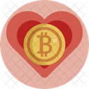 Bitcoin Heart Love Icon