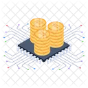 Bitcoin Microchip  Icon