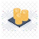 Bitcoin Microchip  Icon