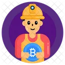 Bitcoin Worker Bitcoin Miner Bitcoin Labour Icon