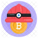 Bergmannsmutze Bitcoin Bergmannsmutze Bitcoin Arbeiter Symbol