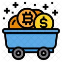 Bitcoin Mine Cart Currency Icon