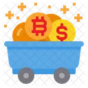 Bitcoin Mine Cart Currency Icon